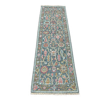 Multi Size Hand Knotted Wool Teal, Blush Oushak Arts and Crafts Rug