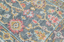Multi Size Hand Knotted Wool Teal, Blush Oushak Arts and Crafts Rug
