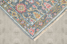 Multi Size Hand Knotted Wool Teal, Blush Oushak Arts and Crafts Rug