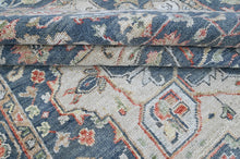 8'3x12 Slate, Beige, Blush Color Hand Knotted Oushak Wool  Oriental Rug