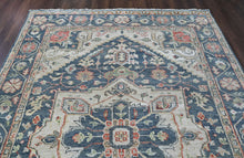 8'3x12 Slate, Beige, Blush Color Hand Knotted Oushak Wool  Oriental Rug