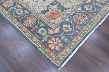 8'3x12 Slate, Beige, Blush Color Hand Knotted Oushak Wool  Oriental Rug