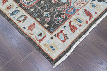 9x12 Charcoal, Slate, Rose Color Hand Knotted Oushak Wool Arts and Crafts Oriental Rug