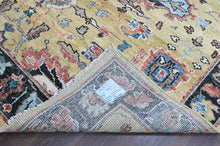 9x12 Light Gold, Blue, Ivory Color Hand Knotted Oushak Wool Arts and Crafts Oriental Rug