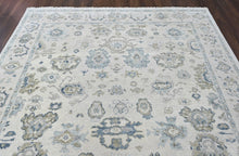 9x12 Ivory, Gray, Slate Color Hand Knotted Oushak Wool Transitional Oriental Rug
