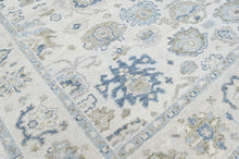 9x12 Ivory, Gray, Slate Color Hand Knotted Oushak Wool Transitional Oriental Rug