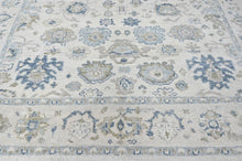 9x12 Ivory, Gray, Slate Color Hand Knotted Oushak Wool Transitional Oriental Rug