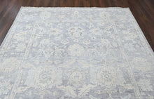 8x10 Gray, Slate, Multi Color Hand Knotted Oushak Wool Transitional Oriental Rug