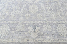 8x10 Gray, Slate, Multi Color Hand Knotted Oushak Wool Transitional Oriental Rug