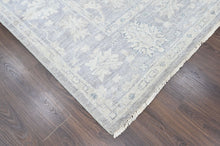 8x10 Gray, Slate, Multi Color Hand Knotted Oushak Wool Transitional Oriental Rug