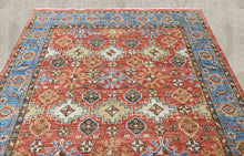 Multi Size Hand Knotted Wool Rust, Blue Oushak Transitional Rug