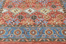 Multi Size Hand Knotted Wool Rust, Blue Oushak Transitional Rug