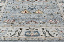8x10 Slate, Gray, Brown Color Hand Knotted Oushak Wool Transitional Oriental Rug