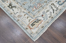 8x10 Slate, Gray, Brown Color Hand Knotted Oushak Wool Transitional Oriental Rug