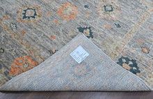 8x10 Slate, Gray, Peach Color Hand Knotted Oushak Wool Transitional Oriental Rug