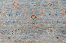 8x10 Slate, Gray, Peach Color Hand Knotted Oushak Wool Transitional Oriental Rug