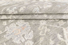 Multi Size Hand Knotted Wool Gray, Ivory Oushak Transitional Rug