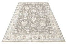 Multi Size Hand Knotted Wool Gray, Ivory Oushak Transitional Rug