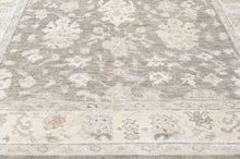 Multi Size Hand Knotted Wool Gray, Ivory Oushak Transitional Rug