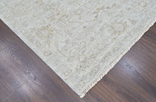 8x10 Tone on Tone Gray, , Color Hand Knotted Oushak Wool Transitional Oriental Rug