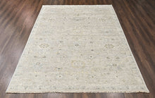 Multi Size Hand Knotted Wool Beige, Gray Oushak Transitional Rug