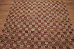 6x9 Rust Hand Knotted Samad Geometric 100% Wool Oriental Area Rug