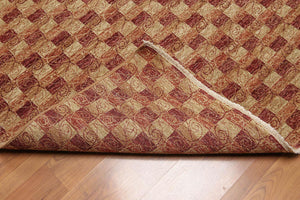 6x9 Rust Hand Knotted Samad Geometric 100% Wool Oriental Area Rug