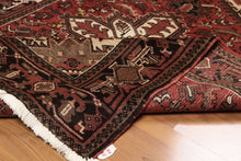 5x7 Rust, Ivory, Charcoal Color Hand Knotted Heriz Wool Traditional Oriental Rug