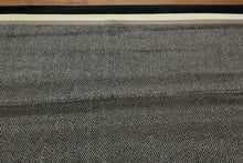 5x7 Black, White, Ivory Machine Made Harring Bone 100% Wool Oriental Area Rug - Oriental Rug Of Houston