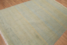 6'x9' Blue Hand Knotted Contemporary Tibetan Boho Print Shabby Chic Wool Oriental Area Rug