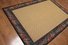 5x7 Gold Machine made French Aubusson 100% Wool Oriental Area Rug - Oriental Rug Of Houston