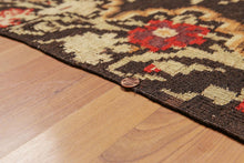 5' 5''x11' 8'' Chocolate Vintage Hand-Woven Turkish Kilim 100% Wool Oriental Area Rug - Oriental Rug Of Houston