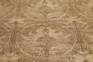 8x10 Tan, Brown Hand knotted Designer 100% Wool Oriental Area Rug - Oriental Rug Of Houston