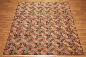 8x10 Olive Brown Hand knotted 100% Wool Modern & Contemporary Oriental Area Rug - Oriental Rug Of Houston