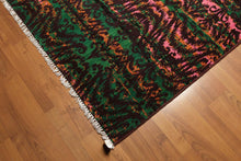 6x9 Pink, Green Hand knotted 100% Wool Modern Oriental Area Rug - Oriental Rug Of Houston