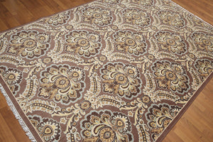 6x9 Brown, Beige Hand knotted Transitional Wool Oriental Area Rug - Oriental Rug Of Houston