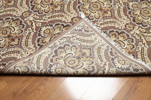 6x9 Brown, Beige Hand knotted Transitional Wool Oriental Area Rug - Oriental Rug Of Houston