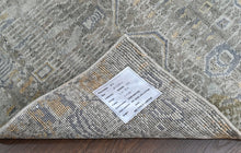 2'3x10 Celedon, Gray, Blue Color Hand Knotted Oushak Wool Modern Oriental Rug
