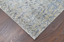 2'3x10 Celedon, Gray, Blue Color Hand Knotted Oushak Wool Modern Oriental Rug