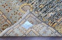 6x9 Slate, Charcoal, Gold Color Hand Knotted Oushak Wool Modern Oriental Rug