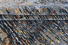 6x9 Slate, Charcoal, Gold Color Hand Knotted Oushak Wool Modern Oriental Rug
