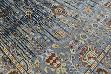 6x9 Slate, Charcoal, Gold Color Hand Knotted Oushak Wool Modern Oriental Rug