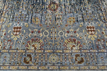 6x9 Slate, Charcoal, Gold Color Hand Knotted Oushak Wool Modern Oriental Rug