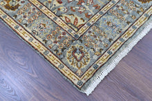 6x9 Slate, Charcoal, Gold Color Hand Knotted Oushak Wool Modern Oriental Rug