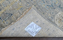 2'6x9 Slate, Ivory, Blue Color Hand Knotted Oushak Wool Transitional Oriental Rug