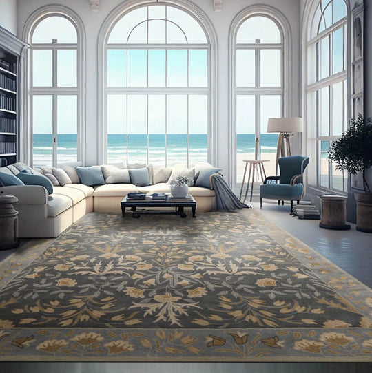 Multi Size William Morris Arts & Craft 100% Wool Oriental Area Rug