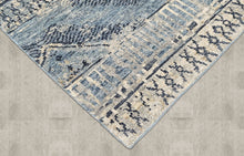 Multi Size Hand Knotted Wool Blue, Gray Tribal Moroccan Rug