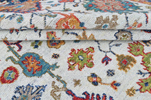 9x12 Beige, Blue, Red Color Hand Knotted Oushak Wool Arts and Crafts Oriental Rug