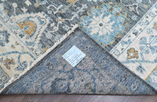 9x12 Gray, Slate, Beige Color Hand Knotted Oushak Wool Transitional Oriental Rug