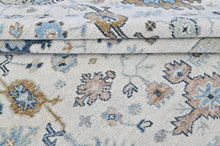 9x12 Beige, Brown, Gray Color Hand Knotted Oushak Wool Transitional Oriental Rug